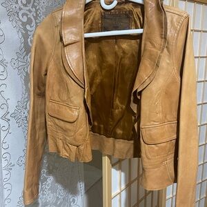Old Navy Women's Camel Leather Jacket